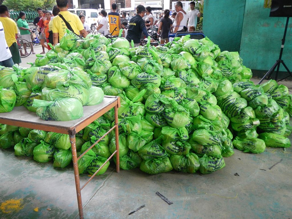 Relief packs ready for distribution